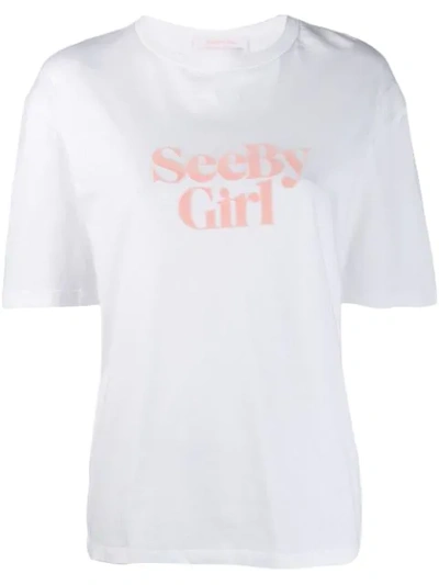 Shop See By Chloé See By Girl T-shirt In White