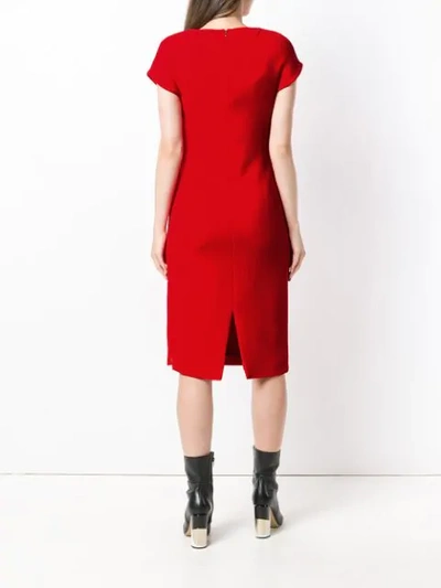 Shop Antonio Berardi Zip Detail Midi Dress In Red