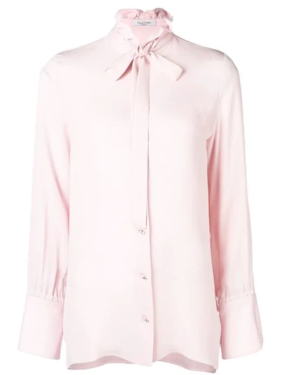 Shop Valentino Pussybow Blouse - Pink