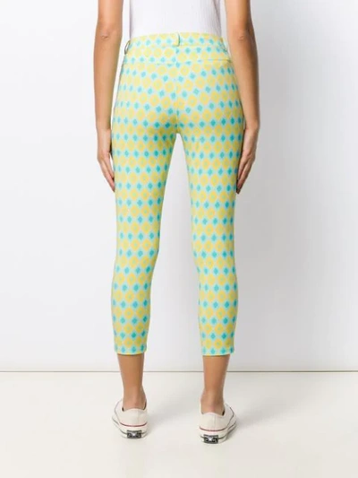 Shop C’est La V.it Printed Cropped Trousers In Blue