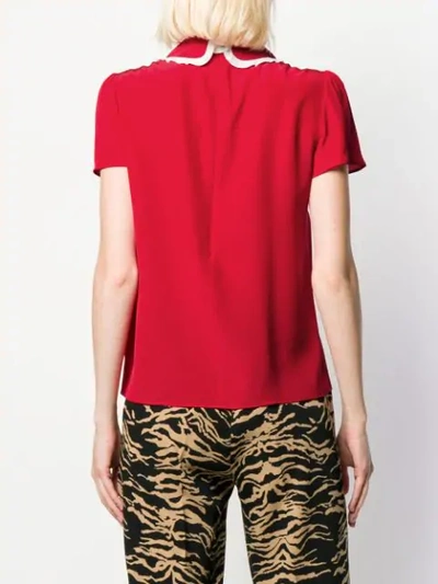 Shop Red Valentino Collar Bow Top In Red