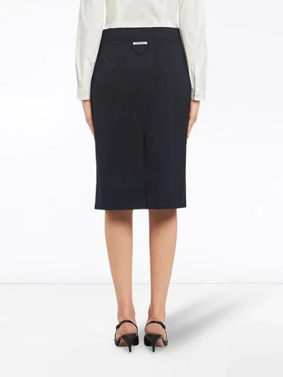 PRADA STRETCH PENCIL SKIRT - 蓝色