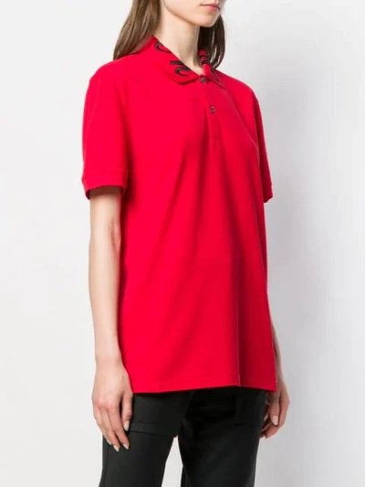 Shop Alexander Mcqueen Logo-collar Polo Shirt In Red