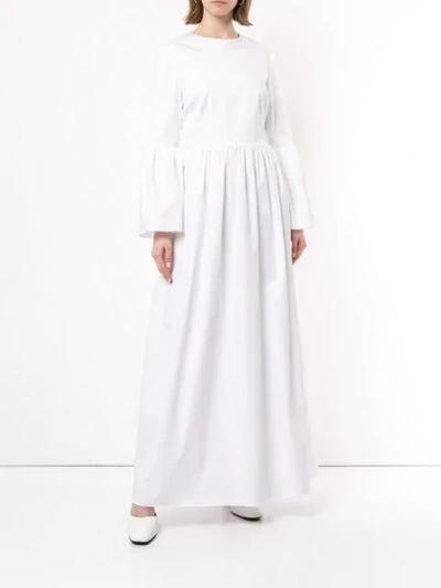 Shop The Row Flute Sleeve Maxi Dress In White