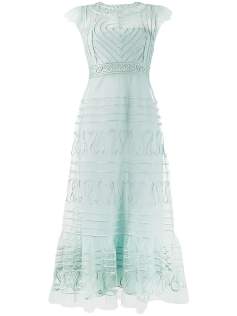Red Valentino Lace Embroidered Dress In Blue | ModeSens