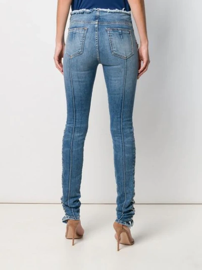 Shop Ben Taverniti Unravel Project Lace-up Detailed Jeans In Blue