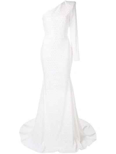 Shop Alex Perry One-shoulder Gown - White