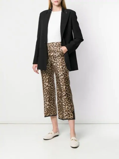 Shop Alberto Biani Leopard Print Trousers - Brown