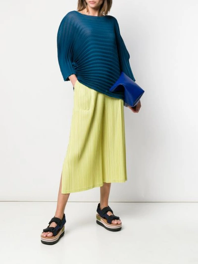 Shop Issey Miyake Gerippter Pullover - Blau In Blue