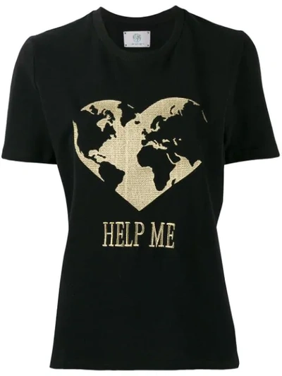 Shop Alberta Ferretti Help Me T-shirt In Black