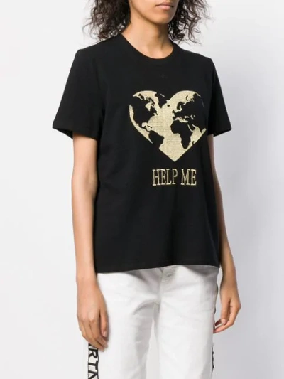 Shop Alberta Ferretti Help Me T-shirt In Black