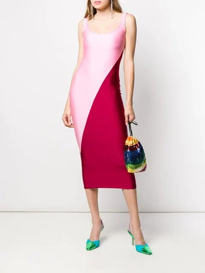 Shop Fausto Puglisi Contrast Midi Dress In 766 Pink