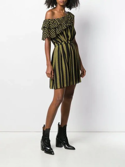 Shop Saint Laurent Stars And Stripes Mini Dress In Black