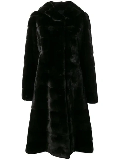 Shop Liska Valencia Hooded Coat In Black