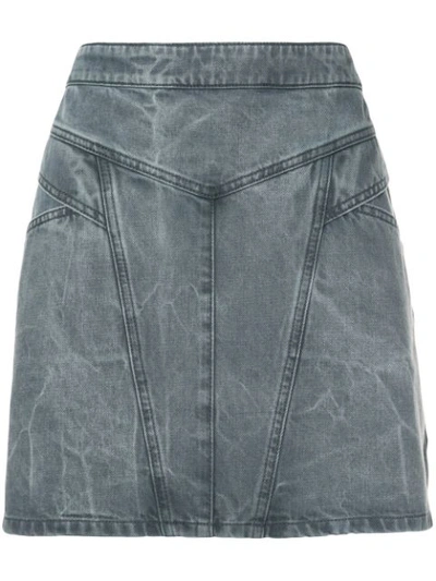 Shop Givenchy Panelled Denim Mini Skirt In Grey