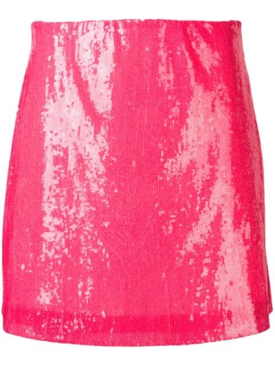 Alberta Ferretti Fuchsia Sequin Skirt In Pink