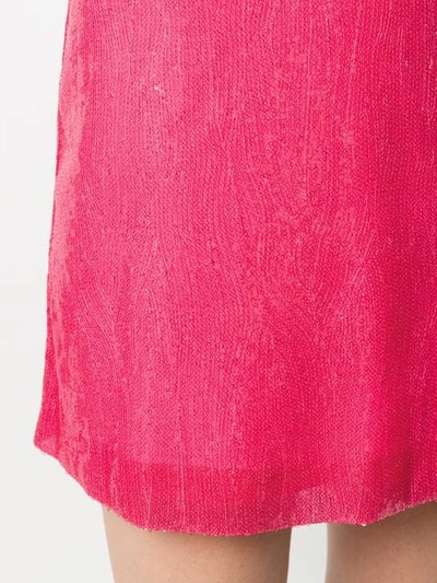 Shop Alberta Ferretti Fuchsia Sequin Skirt In Pink