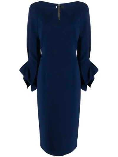 Shop Roland Mouret Rosslare Dress In Blue