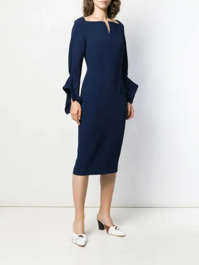 Shop Roland Mouret Rosslare Dress In Blue