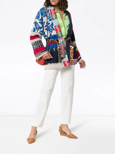Shop Etro Patchwork Kimono Jacket In 8000 Multicolor