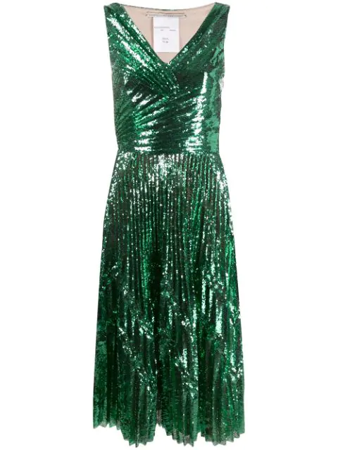 green sequin cocktail dress