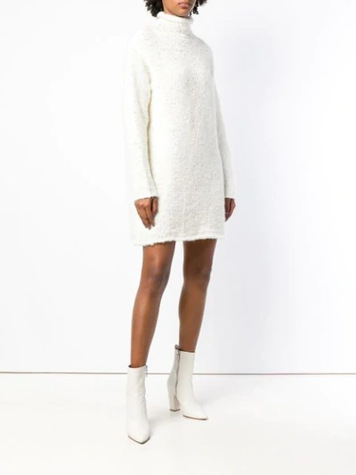 Shop Red Valentino Roll Neck Sweater Dress - White