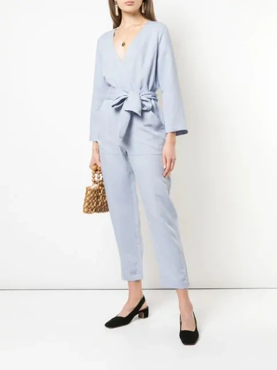 Shop Apiece Apart Tailored Jumpsuit With Knot Detail In Blue