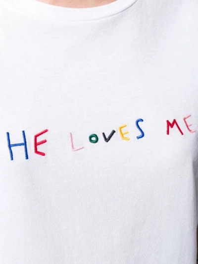 Shop Chinti & Parker He Loves Me T-shirt In White