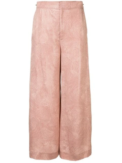 ROLAND MOURET HIGH WAISTED WIDE LEG TROUSERS - 粉色