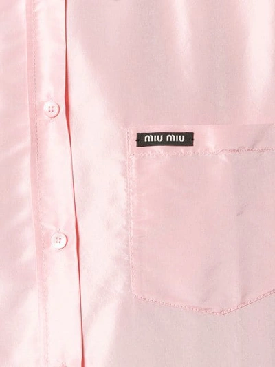 MIU MIU FLORAL MOTIF SHIRT - 粉色