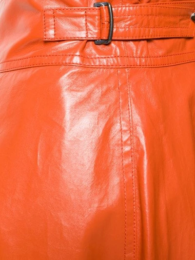 Shop Bottega Veneta Pleated A-line Skirt In Orange