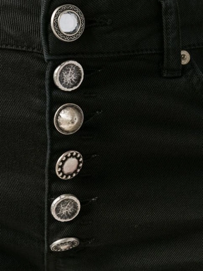 Shop Dondup Buttoned Denim Shorts In Black