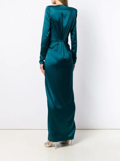Shop Alexandre Vauthier Belted Maxi Dress In Blue