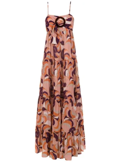 Shop Adriana Degreas Nautilus Long Dress In Multicolour