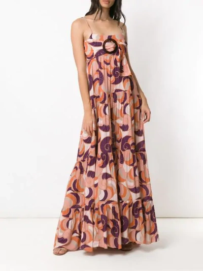 Shop Adriana Degreas Nautilus Long Dress In Multicolour