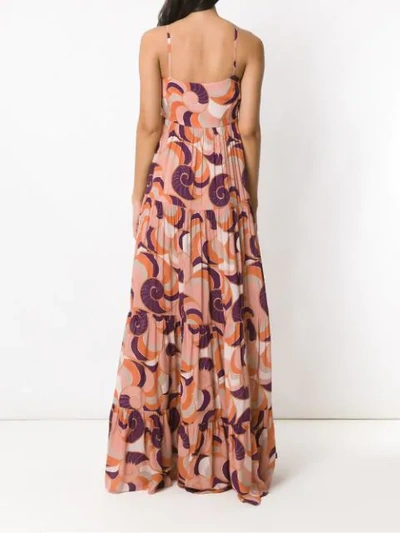 Shop Adriana Degreas Nautilus Long Dress In Multicolour