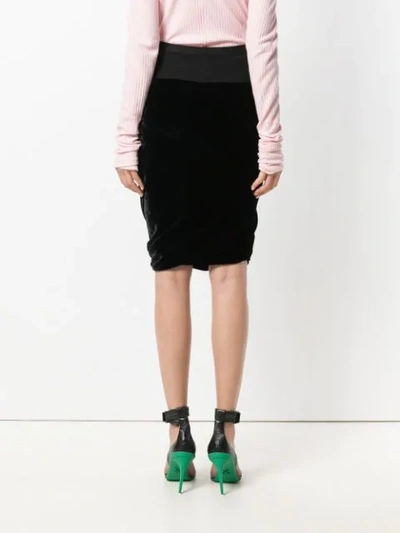 Shop Rick Owens Draped Design Pencil Skirt - Black