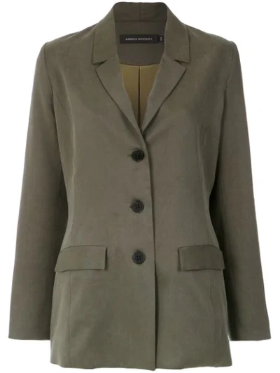 Shop Andrea Marques Classic Blazer In Green