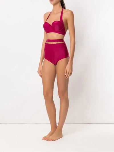 Amir Slama Beaded Detail Bikini In Pink