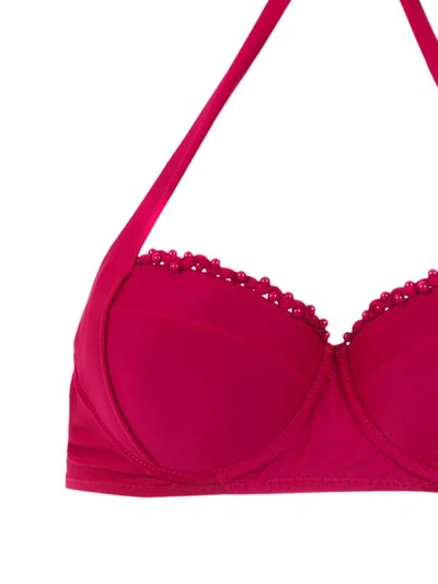 Amir Slama Beaded Detail Bikini In Pink