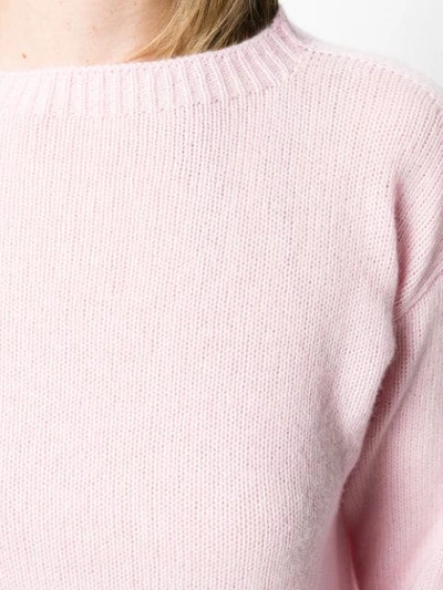 Shop Prada Ribbed Crew Neck Knitted Top In Pink