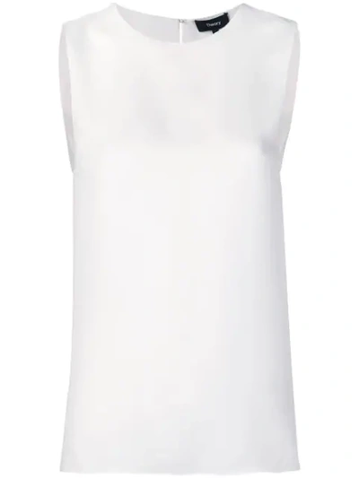 Shop Theory Sleeveless Round Neck Top In White