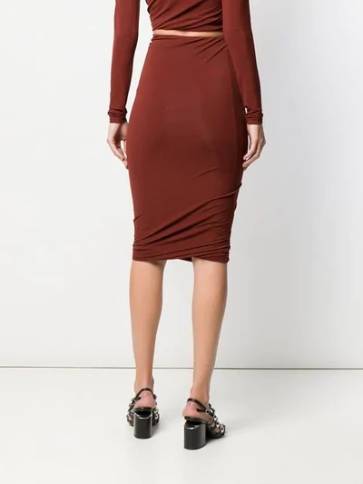Shop Alexander Wang T Twisted Pencil Skirt In Red