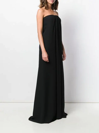 Pre-owned Valentino 2000's Draped Evening Gown In Black