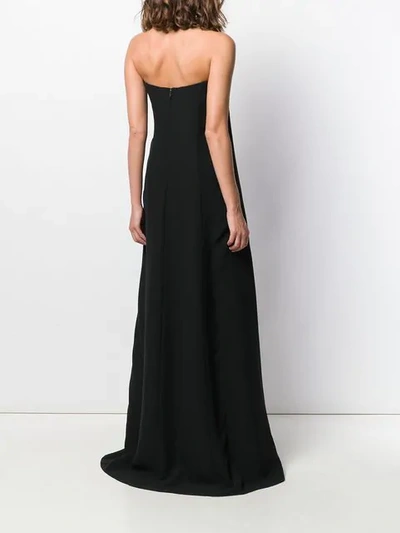 Pre-owned Valentino 2000's Draped Evening Gown In Black