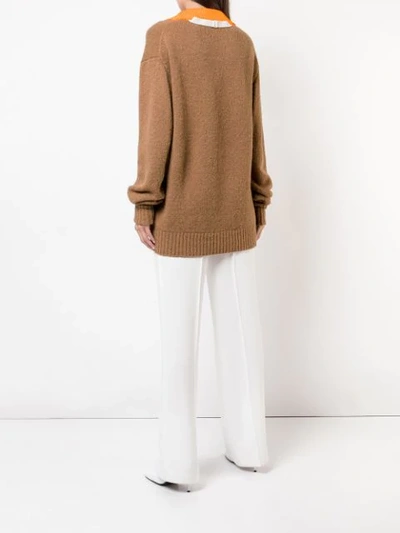 Shop Tibi Loose Fitted Sweater In Brown