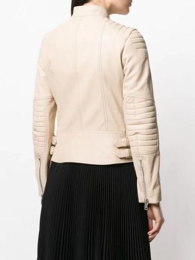 Shop Belstaff Sidney Leather Jacket In Neutrals