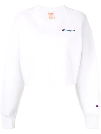 Shop Champion Cropped-sweatshirt - Weiss In White