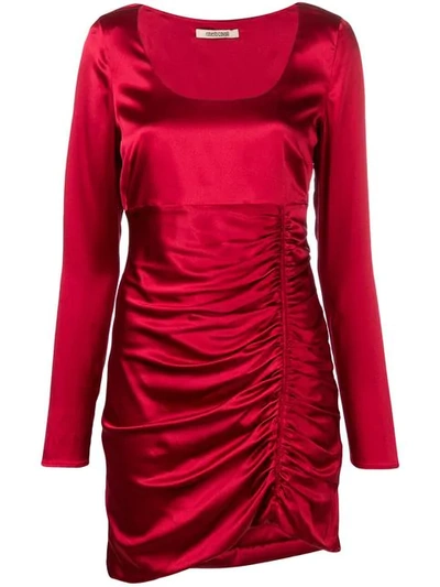 Shop Roberto Cavalli Fitted Mini Dress In Red