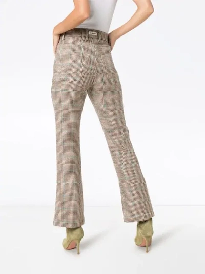 Shop Off-white High-waisted Houndstooth Trousers In Multicolour